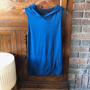 ALALA mesh back sleeveless hoodie teal Lg